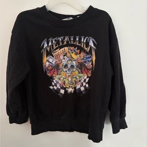 H&M X Metallica Black Graphic Crewneck Sweatshirt 4-6 years